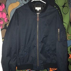 J. Crew Wallace & Barnes Bomber Jacket Navy L